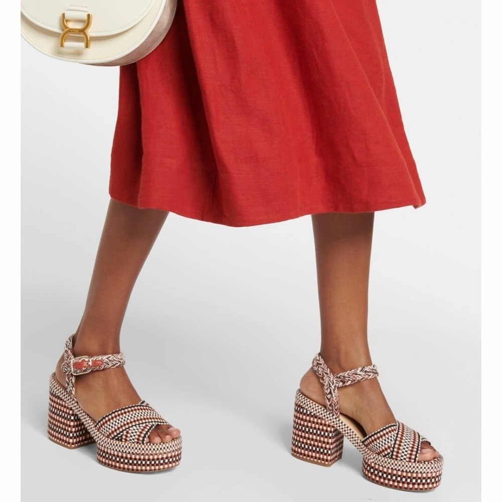 Chloe Odina Braided-Straps Cotton Platform Sandals - Picture 2 of 16